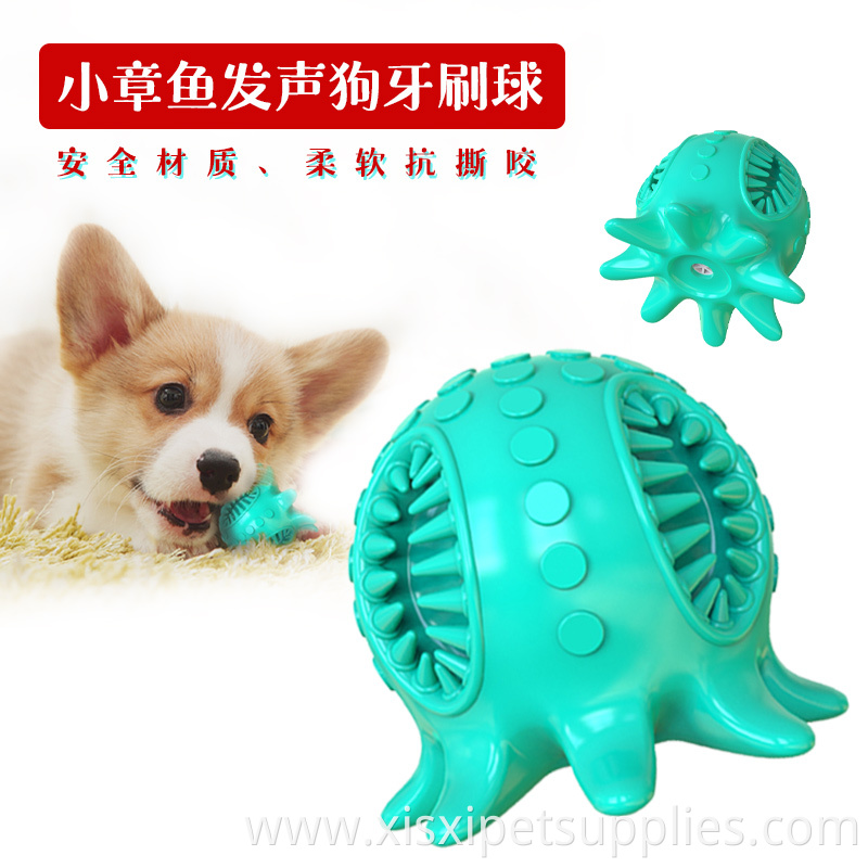 new design durable octopus shape squeaky dog toy teeth cleaning tpr dog toy